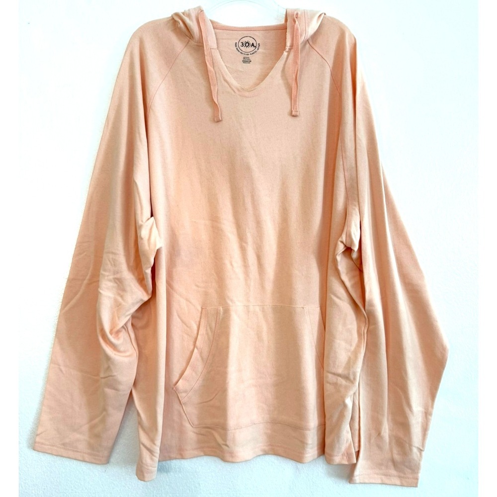 Women's Size 3XL 30A Gear Peach Lightweight V Neck Pullover Hoodie Beachwear